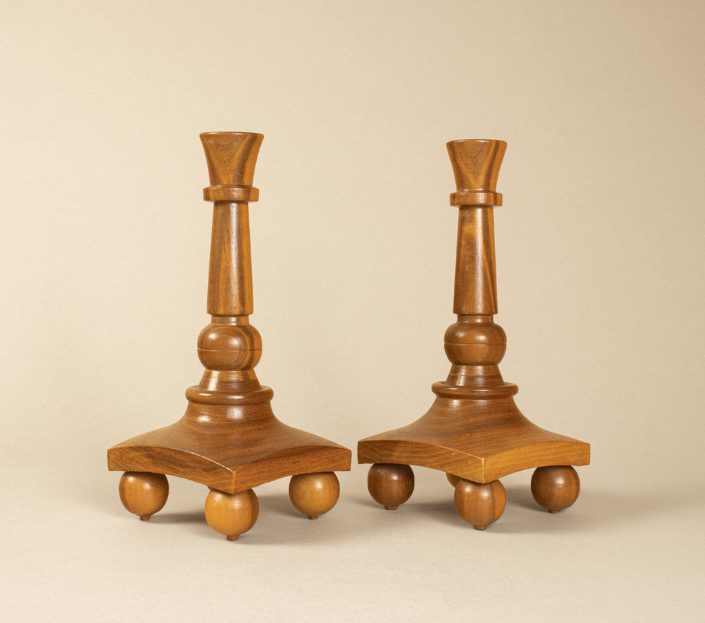WOODEN CANDLESTICKS