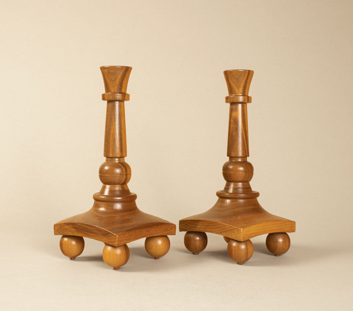 WOODEN CANDLESTICKS