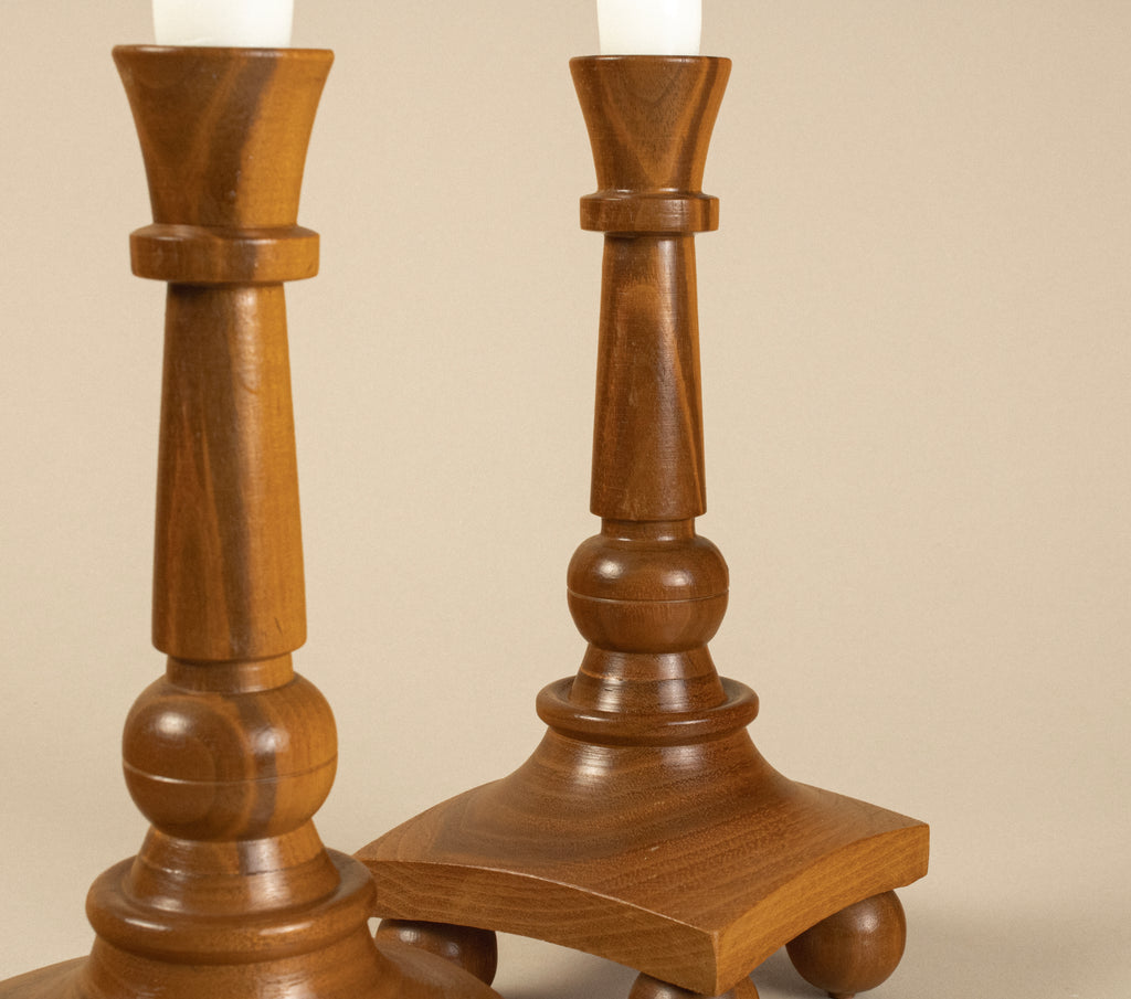 WOODEN CANDLESTICKS